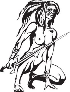 Sexy warrior girl decal 9